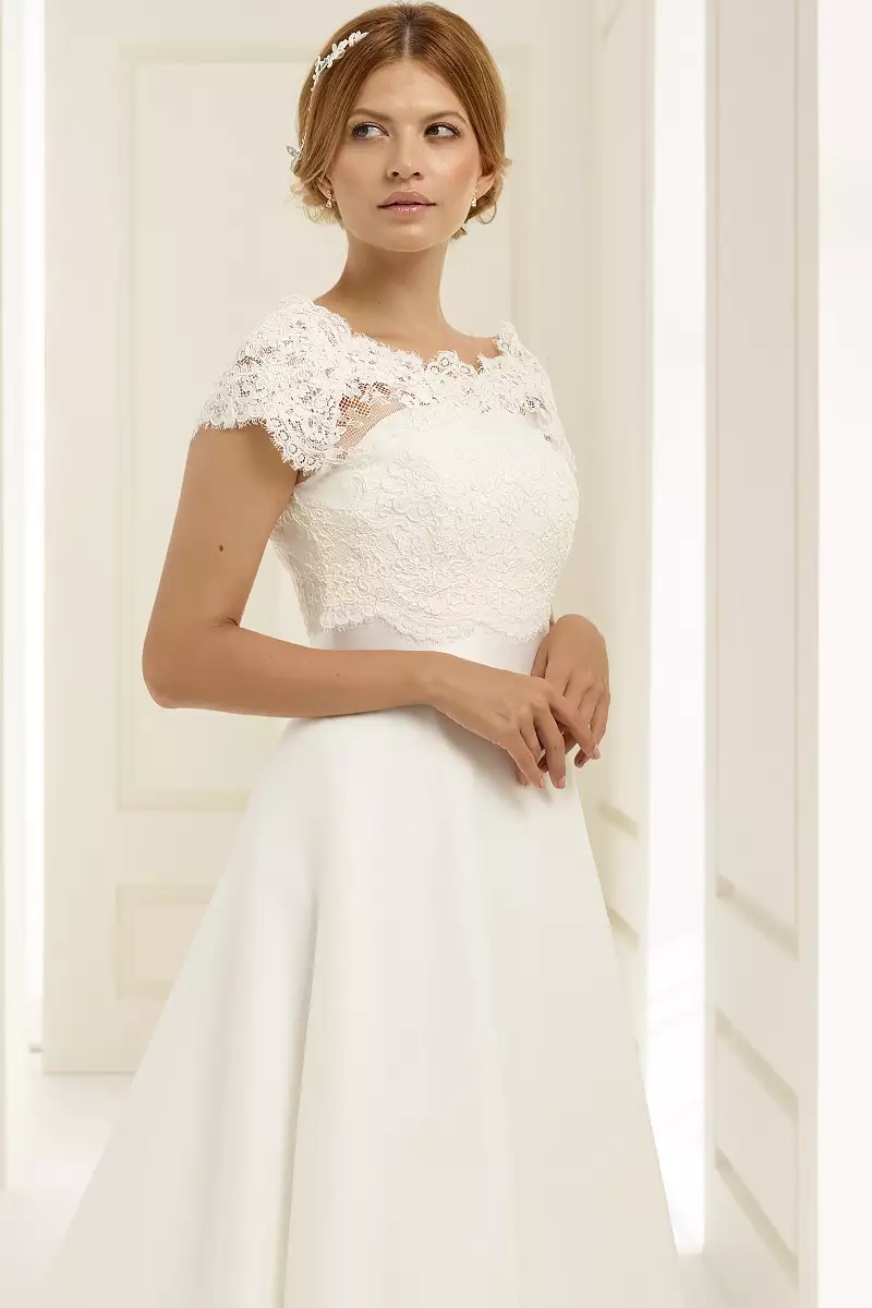 Kurzes Hochzeitskleid Peonia A-Linie Ivory